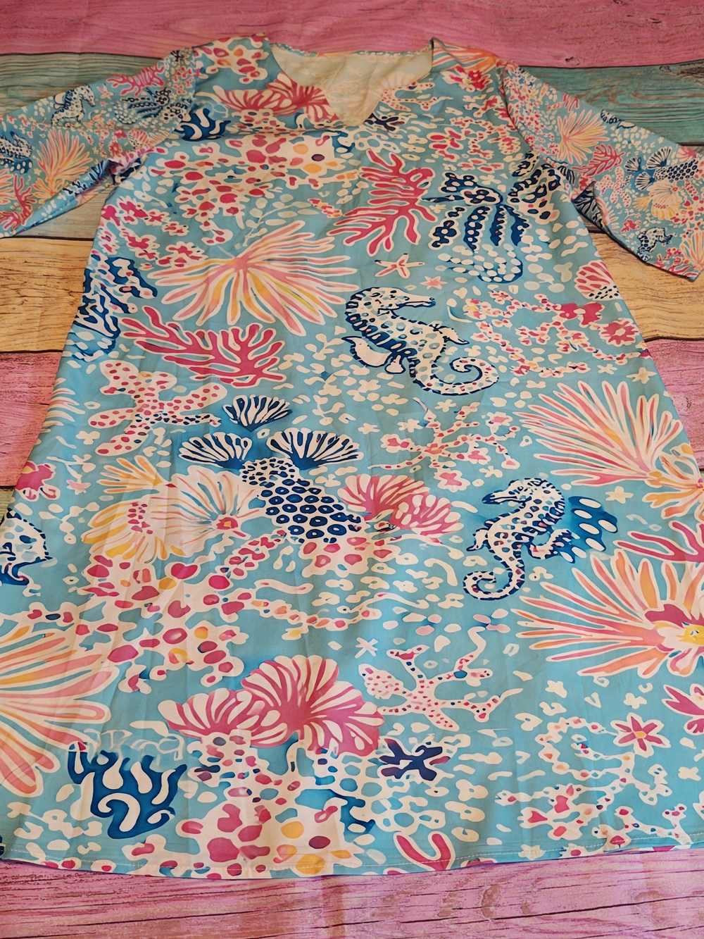 1X Womens Sea Life Print Dress #1631